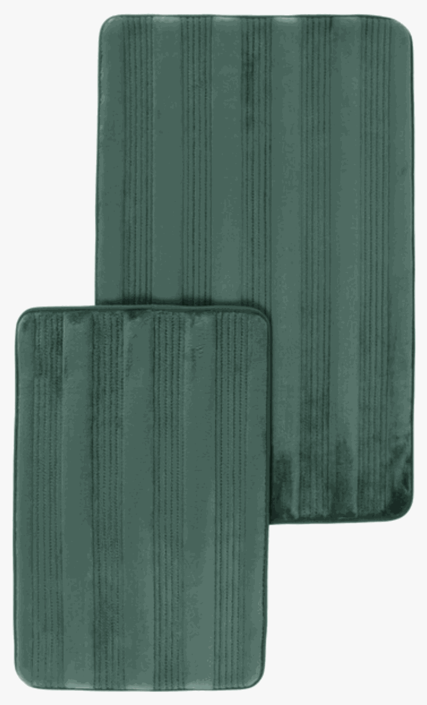 2 Piece Panel Memory Foam Bath Mat Set (Emerald)